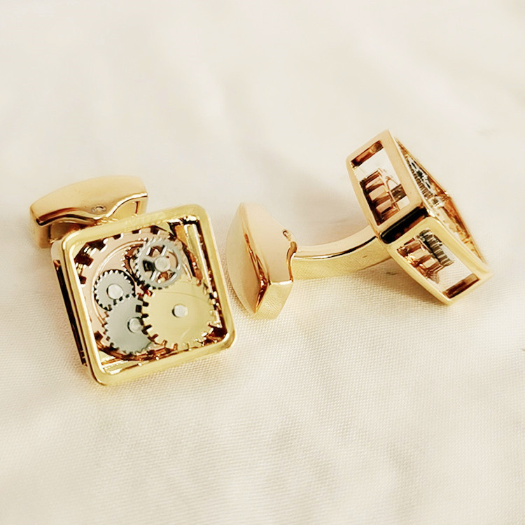 men's luxury square watches movement cufflinks gold rose gold men gear cufflinks custom cuff link wholesale