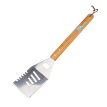 Custom Imprinted Logo Heavy Duty Stainless Steel BBQ Bamboo Spatula