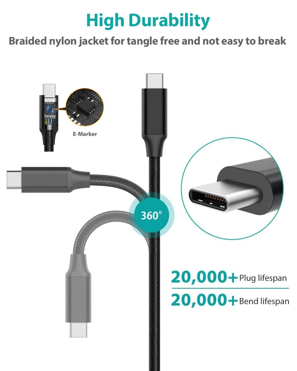 USB C 10Gbps USB 3.1 Gen 2 Cable