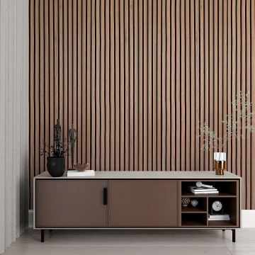 Wood slat acoustic panels for wall and ceiling
