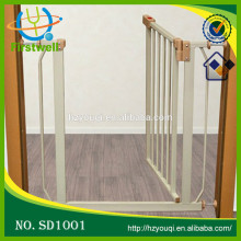 extending white metal safety gate baby gate