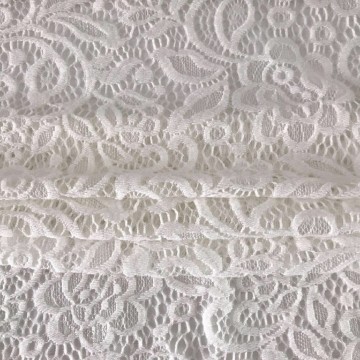 Fil flodé de tissu de dentelle de coton de nylon