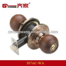 ball knob lockset with wooden knob