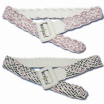 Wide Plaited Belt with Buckle