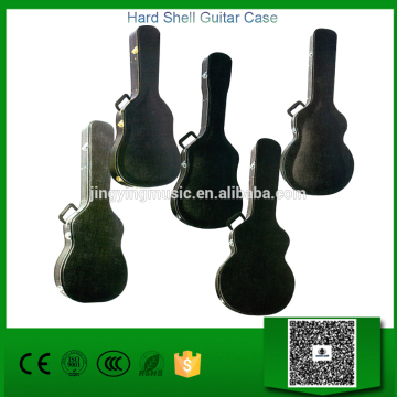 Black Leather Hard Shell Guitar Case