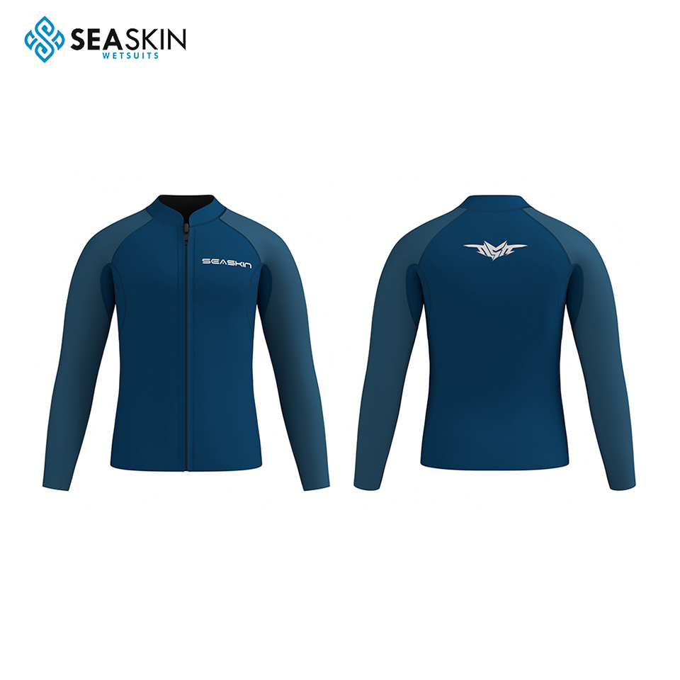 Seaskin 2.5mm Surfing Jacket Lelaki Dada Jaket Dada Depan