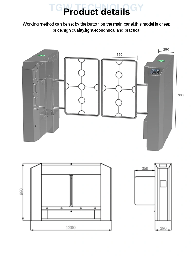 Supermarket Entrance 304 Stainless Steel Swing Turnstile Access Control Gate