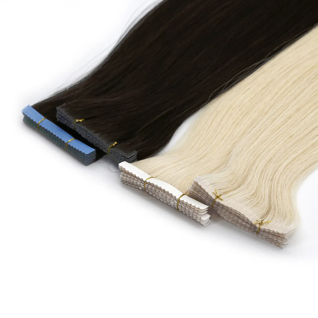 Cheap Top Grade Raw Virgin Unprocessed Russian Tape in Human Hair Extension