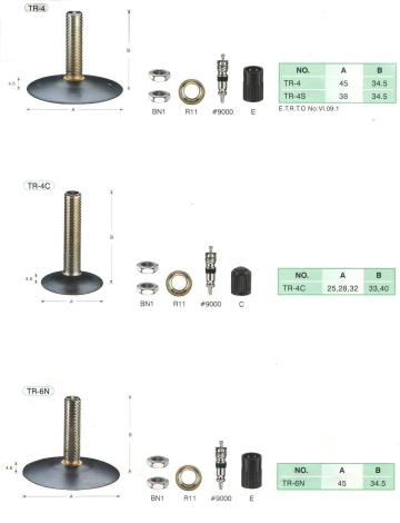 Motorcycle snap-in tubeless tire valves PVR70