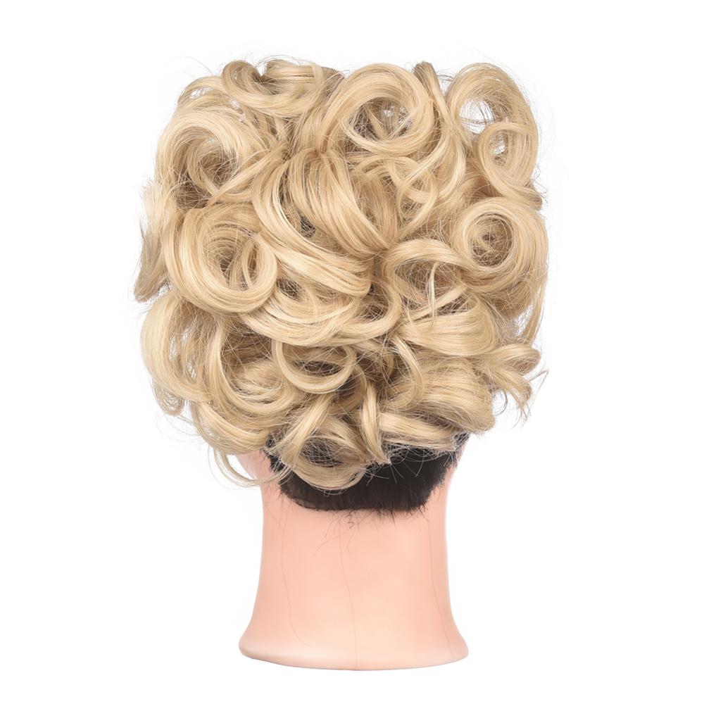 MYZYR Elastic Chignon Hairpiece Curly Messy Bun Mix Gray Natural Chignon Synthetic Hair Extension Chic and Trendy