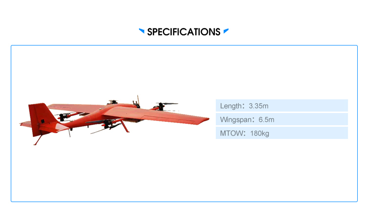 180P Fixed wing Long distance Industrial Drone for Inspection Survey Mapping Vtol drone UAV