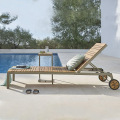 Perabot Taman Outdoor Aluminium Jati Sun Lounger