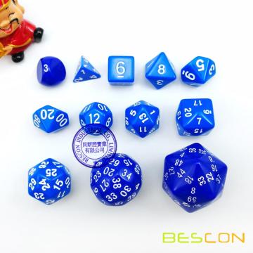 Bescon Multi-sides Dice Polyhedral Dice 50-sided Gaming Dice, D50 dice, D50 dice, 50 Sides Die, 50 Sided Cube of Blue Color