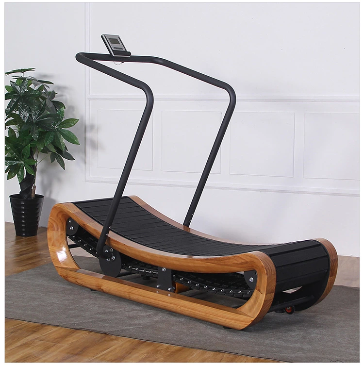 Gym Machine Wooden Curve Manual Unpowered Treadmill