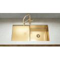 Golden Single Bowl Kitchen Sink with Drainboard