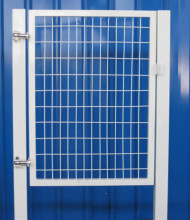 White Wire Mesh Fence Swing Gate