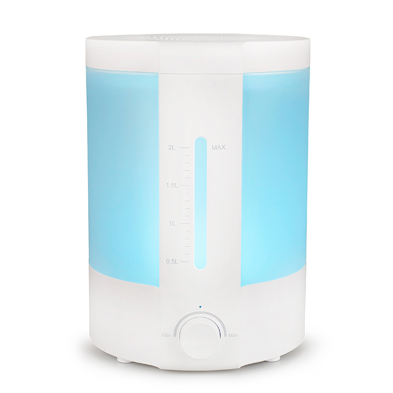 Humidificador ultrasónico de relleno superior blanco de material PP 2l