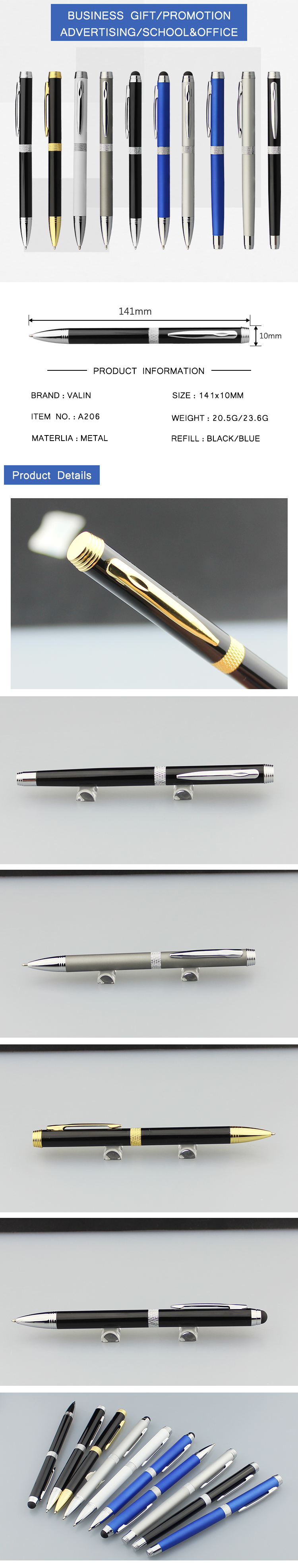 Factory best quality custom stylus touch screen pen for ipad
