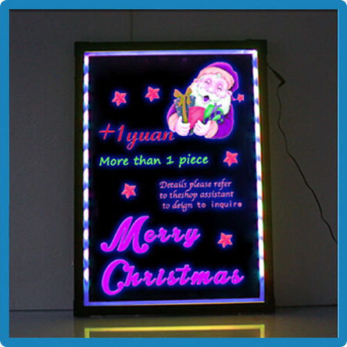 Malaysia import products acrylic multi-colored fluorescent LED writing board with li-battery