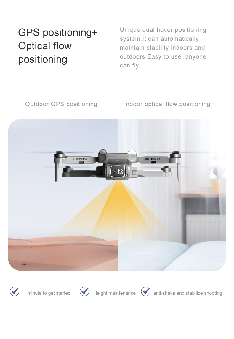 New K80 Air 2S GPS Drone 4K Professional drone Camera Aerial Photography Brushless Motor Foldable Four-Axis