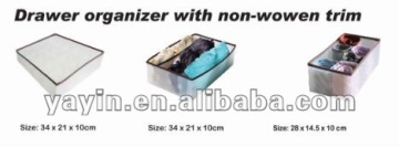 PP drawer organizer with non-woven trim