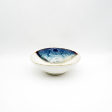 Reactive Glaze Blue And White Ceramic Soup Bowl Set