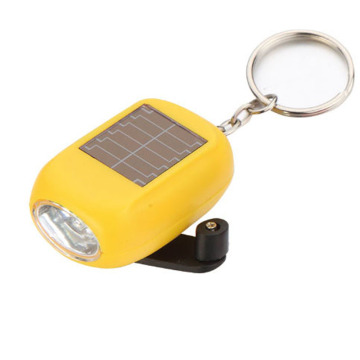 Mini Solar crank dynamo rechargeable keychain light