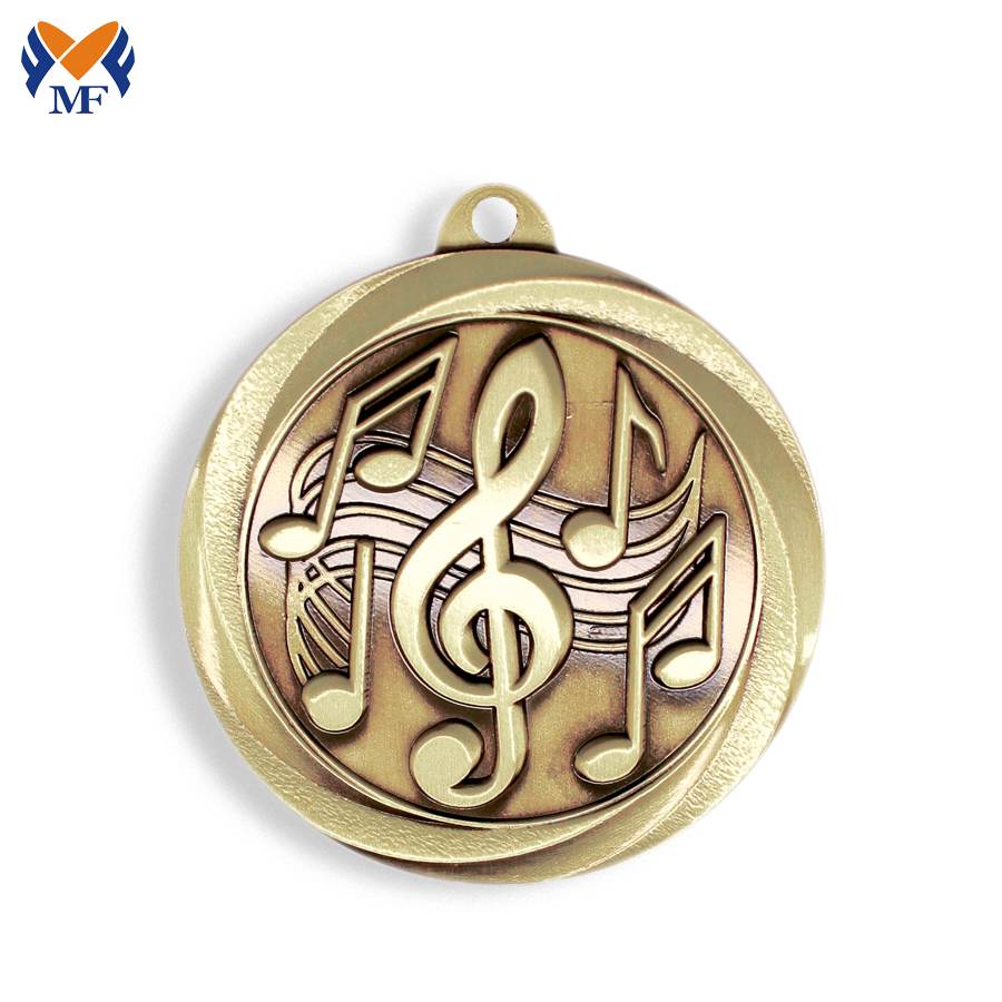 Médaille de musique de métal or et accrocheur