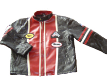 Patched Leather Racing Jacket (DS240832)