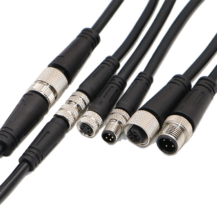 8pin macho hembra m12 m8 sensor cable personalizado impermeable IP67 IP68 3pin 4 pin automotriz CN; gua