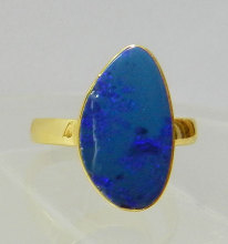 925 Sterling gold plated Doublet Opal Ring