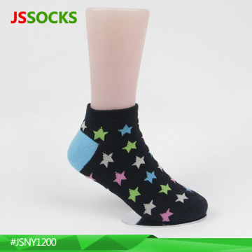 Black fashion socks boy sports socks diabetic socks with colorful star