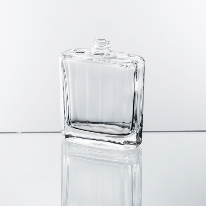 Empty Rectangular Perfume Glass Bottles 50 ML Square with Spayer
