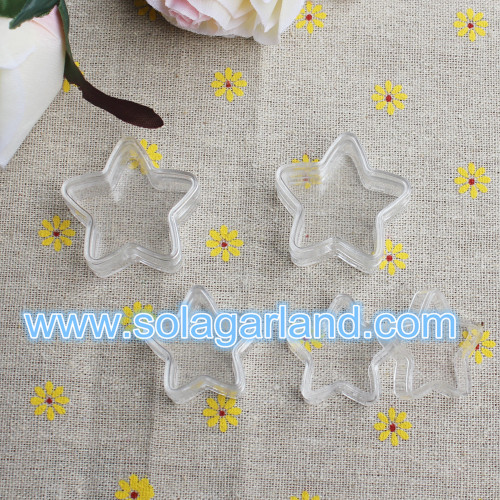 Star Shape Clear Plastic Jewelry Box 1.7 * 3.15CM Mini Plastic Box Container