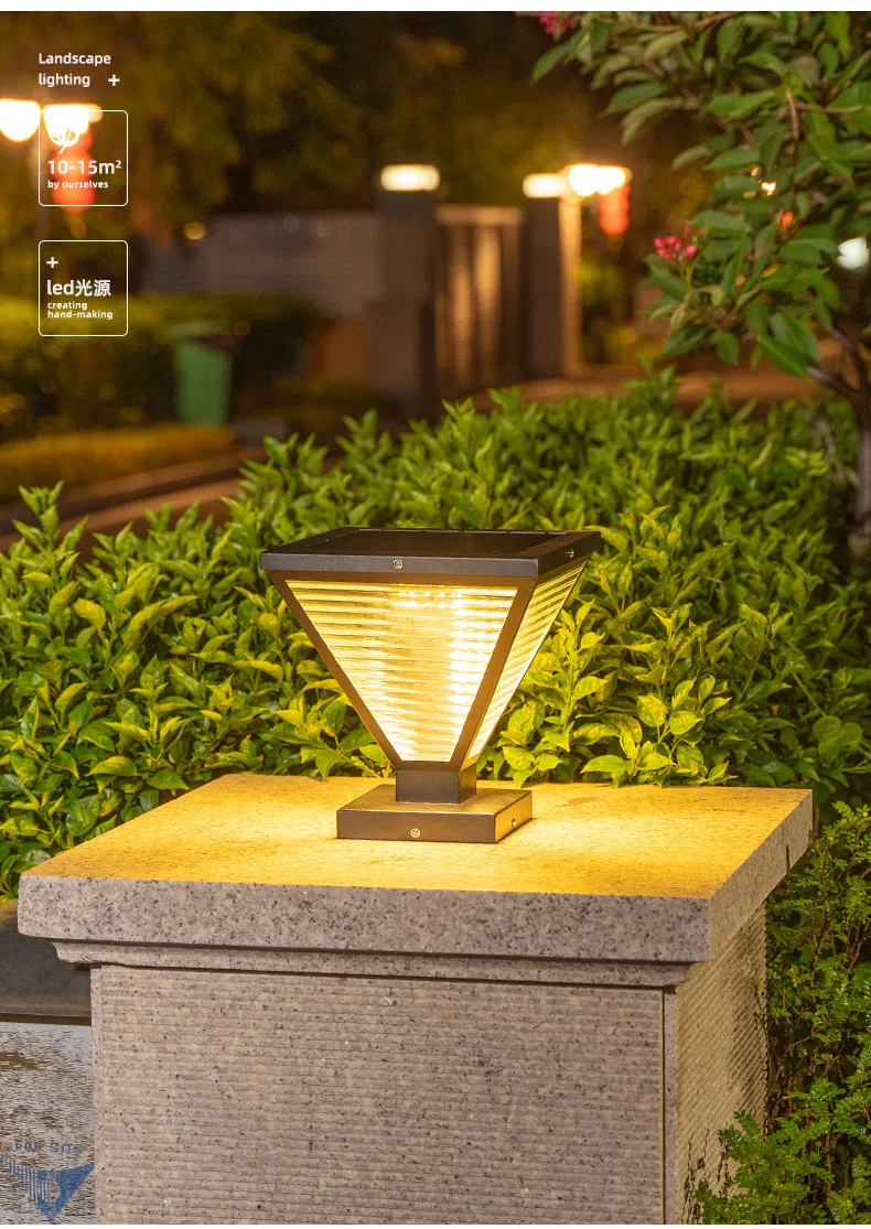 Modern Outdoor Solar Column Lights for Patios and Walkways