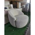 Modern Boucle Fabric Lecco Swivel Chair for home