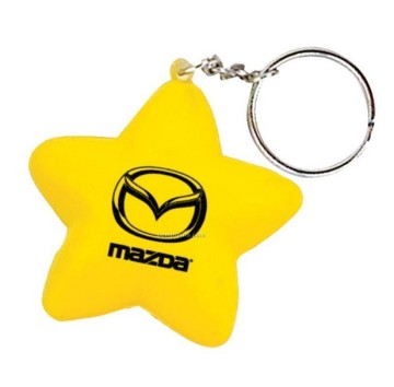 Star PU Stress Ball Keychain