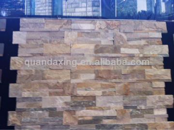 Wooden Yellow Culture Slate Wall Slate,Wall Cladding Slate Tile
