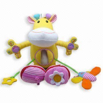 Giraffe Activity Toy for Babies, with Hook-and-loop Fastener and Mirror On Belly