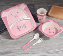 Fun Design Bamboo Kids Dish Set