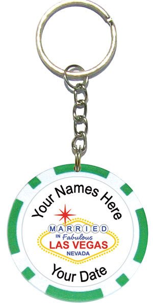 Personalized Poker Chip Key Ring / Key Chain Wedding Favors