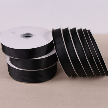 Black Polyester Ribbon Grosgrain Hair Ties