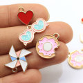 Kawaii coeur lunettes moulin à vent jouet beignet forme collier ou boucle d&#39;oreille accessoires décor à la maison pièces