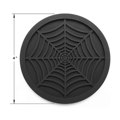 Custom Unique Design Spider Web Silicone Drink Coasters