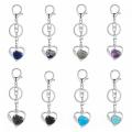 Heart Natural Gemstone Heart Birthstone Pendse Keychain