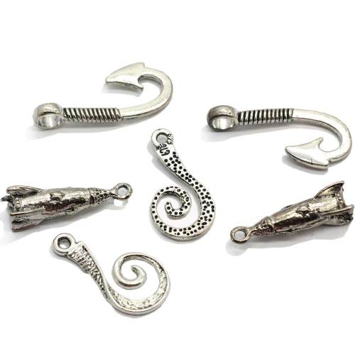 Gute Qualität 25MM 26MM 31MM Große Angelhaken Anhänger Antike Silber Farbe Angelhaken Charms Schmuckherstellung Lieferant