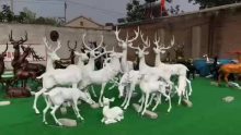 White color fiberglass reindeer deer resin elk sculpture