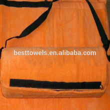 solid velour beach towel with pillow