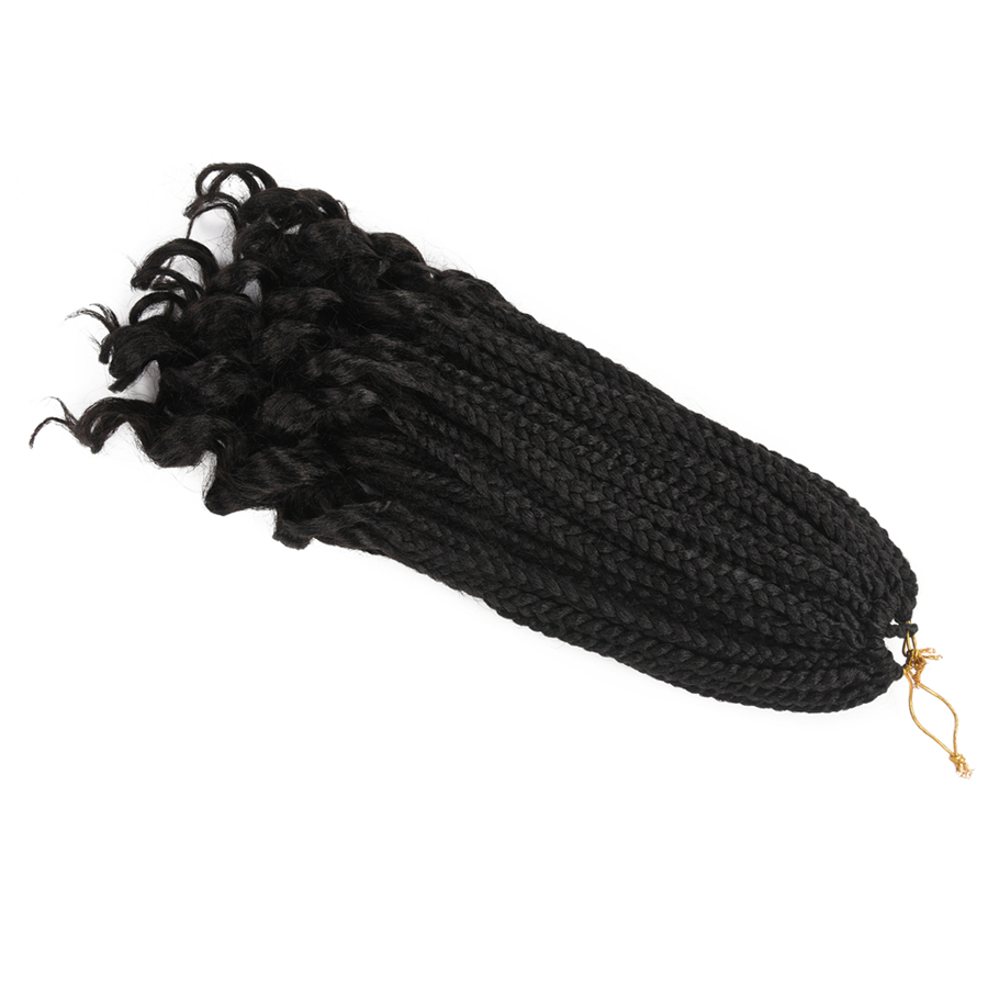 Julianna 18 Inch 3D Split Twist Curly End Synthetic Crochet Hair curly Box Braid Hair Extensions