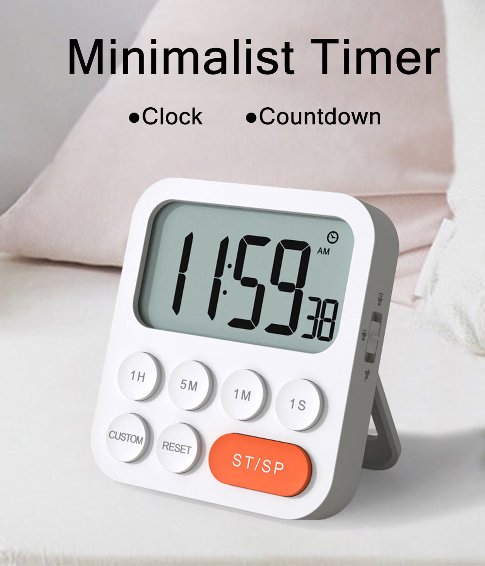  LED Digital Kitchen Alarm Clock 99 Minutes 59 Seconds Time Reminder Countdown Timer